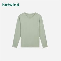 百亿补贴：hotwind 热风 冬季新款男士轻暖圆领长袖T恤纯色百搭舒适内搭上衣男