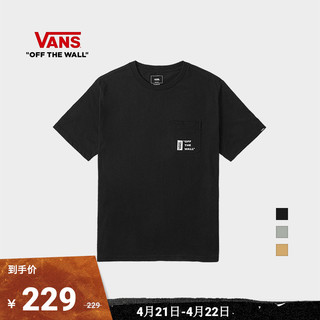 VANS 范斯 官方 男女情侣短袖T恤口袋Logo宽松