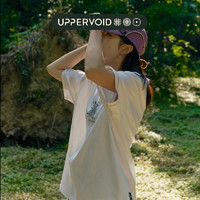 UPPERVOID 二普纬度户外凉感短袖纯棉印花T恤白色简约新款夏季男女