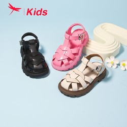 红蜻蜓儿童童鞋凉鞋罗马复古时尚沙滩鞋夏季新款软底学院皮鞋休闲