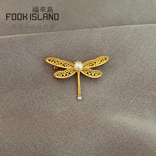 FOOK ISLAND/福来岛 福来岛黄金项链吊坠女足金999花丝蜻蜓胸针古法金黄金首饰新款女