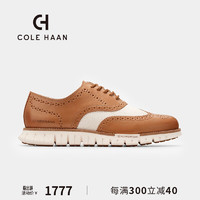 colehaan/歌涵 男士牛津鞋 2024春夏商务透气镂空增高休闲鞋C38849 棕色/米白色 42.5