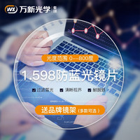 winsee 万新 1.6超薄多屏防蓝光镜片*2片+送品牌钛架（可升级暴龙镜框）