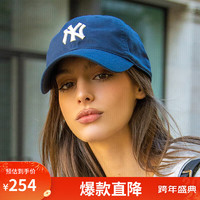 MLB男女四季软顶遮阳鸭舌帽刺绣复古棒球帽3ACP6601N-50NYS-F 纽约洋基队/藏青色/大标