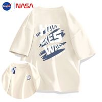 NASAOVER NASA新款美式纯棉男士短袖T恤夏季宽松大码oversize休闲百搭半袖