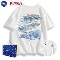 NASAOVER NASA联名ins风情侣款纯棉短袖夏季新款宽松百搭男女同款体恤内搭