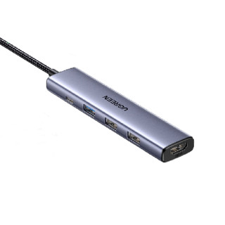 京东百亿补贴：UGREEN 绿联 五合一 Type-C扩展坞  HDMI+USB*3+PD