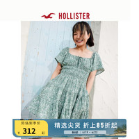 HOLLISTER24春夏甜辣柔软短款短袖裙裤式连衣裙 女 358337-1 绿色碎花 L (165/100A)