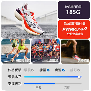 Saucony索康尼啡翼跑鞋女24年春全掌碳板跑鞋马拉松专业跑步运动鞋子 白紫126 35.5