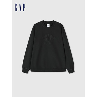 Gap 盖璞 男士复古水洗长袖卫衣 877002 黑色 M