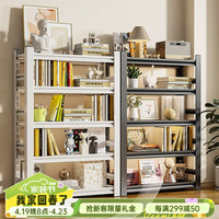 JN JIENBANGONG书架书柜家用落地图书置物架幼儿孩童收纳储物架钢制展示架子 加厚6层183cm高【黑白备注】 长100cm宽40cm【层高可调】