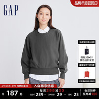 Gap 盖璞 女装早春LOGO宽松廓形长袖T恤百搭打底休闲高级圆领上衣836112