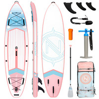 优猎 新手入门双层桨板加厚充气桨板站立式冲浪板SUP休闲桨板瑜伽浆板 325-81-15粉色(主推)