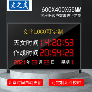 文之武天文作战时钟显示屏北斗gps卫星定位校时带温湿度显示600*400