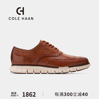 COLE HAAN 歌涵 colehaan/歌涵 男鞋牛津鞋 24年春季布洛克雕花休闲皮鞋男C39602 棕色-C39602 41.5