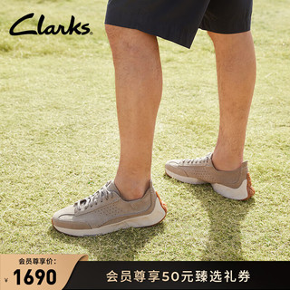 Clarks 其乐 男女同款跑鞋潮流舒适透气轻量缓震运动鞋四季款鞋 淡灰色-男款 261761587  39.5