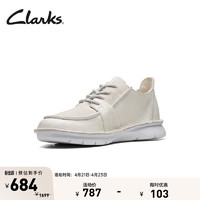 Clarks 其乐 丘山系列男士复古拼接鞋面休闲鞋春季时尚舒适耐磨鞋子 白色 261677487 43