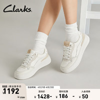 Clarks 其乐 轻盈系列女鞋新品透气时尚厚底简约轻盈防滑休闲板鞋 白色 261747264 37