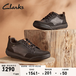 Clarks 其乐 艾什科系列 男士休闲皮鞋 261676497 黑色 41.5