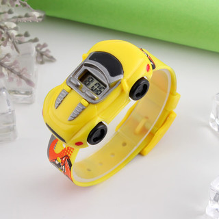 时刻美（skmei）儿童手表男女小初中时尚个性汽车表盘创意电子表1241黄色