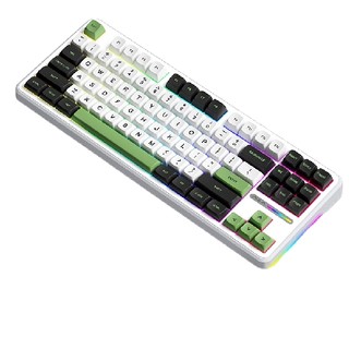 F87 Pro 87键 三模机械键盘 旷野绿洲 灰木轴V4 RGB