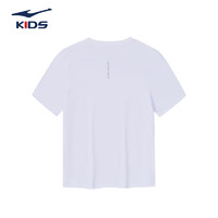 鸿星尔克（ERKE）儿童装男童速干短袖t恤夏季短T男生夏装中大童运动半袖T恤 正白 160cm