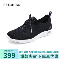 SKECHERS 斯凯奇 女士舒适运动鞋104542 黑色/紫色/BKPR 40