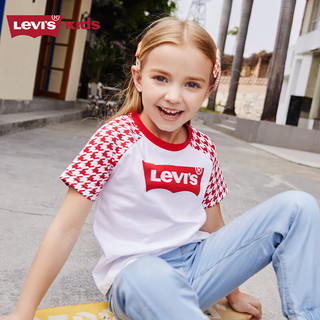 Levi's李维斯儿童装女童短袖t恤夏季凉感上衣洋气半袖潮 明亮白 140/64(S)