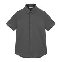 男装夏季黑色商务休闲衬衣男短袖青年男式衬衫