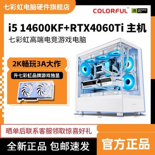 百亿补贴：COLORFUL 七彩虹 i5 14600KF/RTX4060ti电竞游戏白色主机组装电脑diy台式机