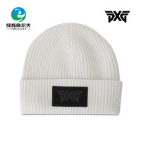 PXG 高尔夫球帽女士冬帽韩国进口EMBLEM LONG BEANIE针织帽白色帽
