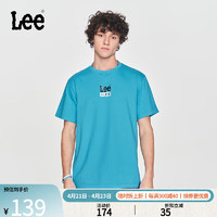 Lee 24早春舒适版型撞色字母印花圆领男短袖T恤潮LUT0055314LE 蓝色（尺码偏大，拍小一码） S