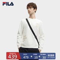 FILA 斐乐 男子卫衣2024春季基础简约时尚休闲针织套头衫 云菇白-WT 190/108A/XXXL