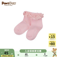 PawinPaw卡通小熊童装2024年春夏女童花边袜子舒适透气 Pink粉红色/25 016