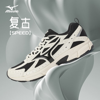 美津浓（MIZUNO）【SPEED】男女运动鞋星速鞋经典复古老爹鞋透气缓震跑步鞋 03/黑/乳白 40.5