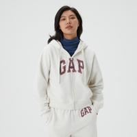 Gap 盖璞 女装春秋季美式复古LOGO碳素软磨抓绒卫衣445808短辣妹开衫