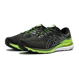 亚瑟士ASICS男鞋稳定跑鞋支撑透气运动鞋宽楦 GEL-KAYANO 28 (2E) 黑色/绿色 47