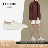 GEOX 杰欧适 男鞋2024早春圆头拼色舒适时尚休闲鞋U455WD 白色/米色C1000 44