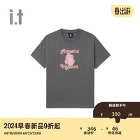 fingercroxx it 女装春夏时尚图案设计圆领短袖T恤00552XM GYD/深灰色 S