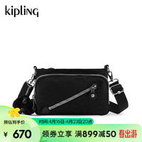 Kipling【母亲节】女款2024春季单肩斜挎包腋下包NEW MILOS 竞黑色