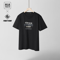 HLA海澜之家短袖T恤男24新凉感印花圆领时尚短袖男夏季HNTBW2W189A 黑色FU 175/92A L137~150斤