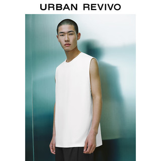 URBAN REVIVO 男士宽松休闲无袖坎肩背心 UMF440068 本白 L