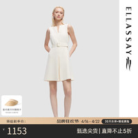 歌力思（ELLASSAY）2024春夏气质无袖法式时尚高级感连衣裙女EWD351Y14100 杏仁黄 S