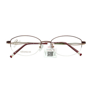 思柏（STEPPER）眼镜框女款半框板钛材质经典远近视眼镜架SA-74003-F031 52mm F031玫瑰金/酒红