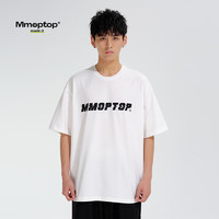 MMOPTOP 纯棉重磅短袖T恤男夏季美式字母印花休闲宽松上衣女HD8003白色M
