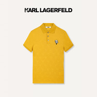 Karl Lagerfeld卡尔拉格斐轻奢老佛爷男装 24夏款经典KL钉珠休闲短袖Polo衫 棕黄 50
