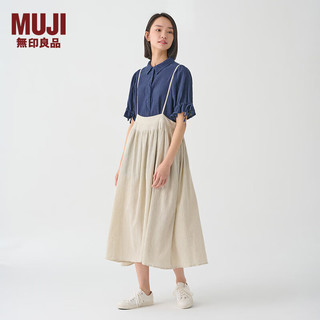 无印良品（MUJI）IDEE 女式 强捻 两穿裙 女夏季款裙子 棉麻 GAD14C4S 米白色 L 165/72A