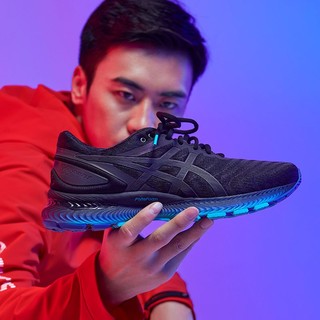 亚瑟士ASICS跑步鞋男鞋缓震跑鞋夜跑运动鞋 GEL-NIMBUS 22 LITE-SHOW 黑色 46