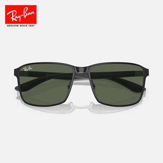 雷朋（RayBan）雷朋太阳镜时尚方框户外运动墨镜0RB3721 914471黑配银镜框深绿色镜片