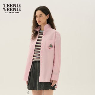 Teenie Weenie【UPF50+】小熊衬衫女2024年夏季防晒防紫外线长袖衬衣上衣女 粉色 155/XS